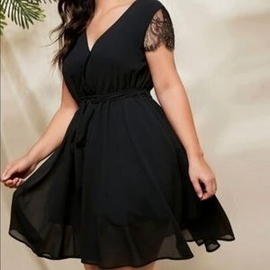 Shein black dress with lace sleeve detail,plus size